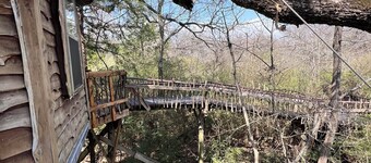 Relax amongst the trees in this beautiful romantic treehouse