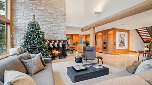 TV, fireplace, offices - Alpine chalet w/ AC, hot tub, media (Whistler)