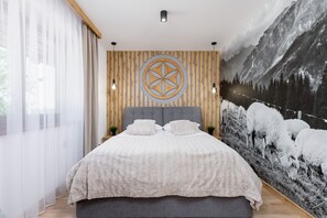 Apartment, 1 Schlafzimmer, Kamin, Bergblick | 1 Schlafzimmer, Bettwäsche