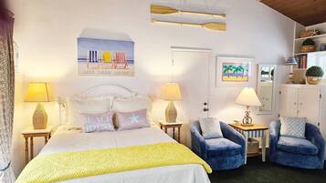 1 bedroom, desk, iron/ironing board, travel cot