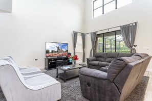 Villa, 5 Bedrooms | Living area | Smart TV - Brilliance At Solterra Resort By Shine Villas #092 5 Bedroom Villa (Davenport)