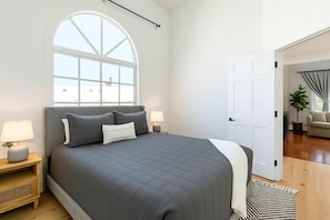 Comfortable, modern bedroom designed for a restful stay.