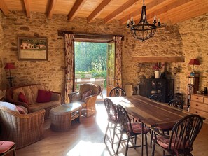 Fireplace, books