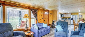 Fire Pit & Covered Deck! Cozy, Rustic Cosby Cabin