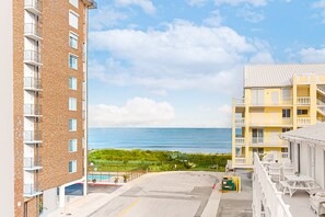 Exterior - Ocean-view 3rd-floor condo near the beach with balcony, outdoor shower, W/D, AC (Ocean City)