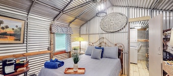 Riverfront bunkhouse with private W/D, grill, & canoe