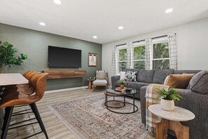 TV, fireplace, books, offices - 20min to Capitol - Garage - Yard - KING Bed - Pets (Madison)