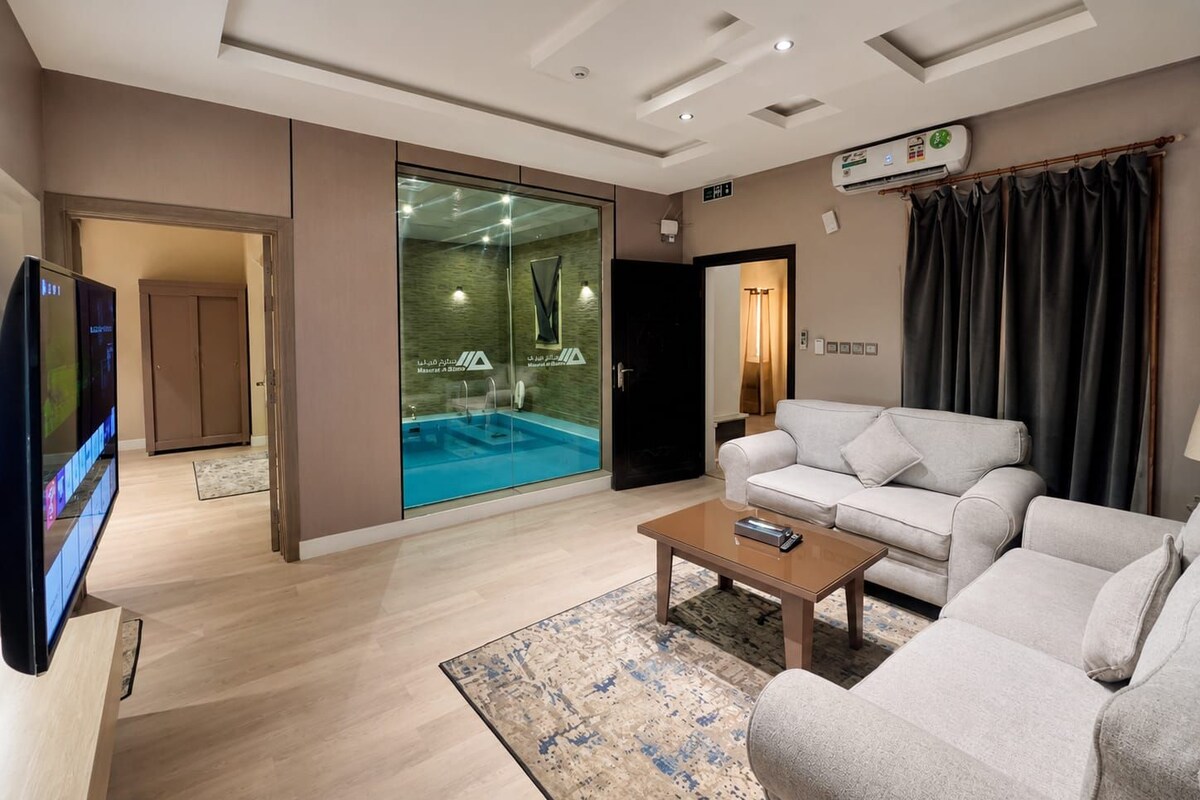 Chalet, 1 Bedroom, Smoking | Living area | 55-inch flat-screen TV with satellite channels