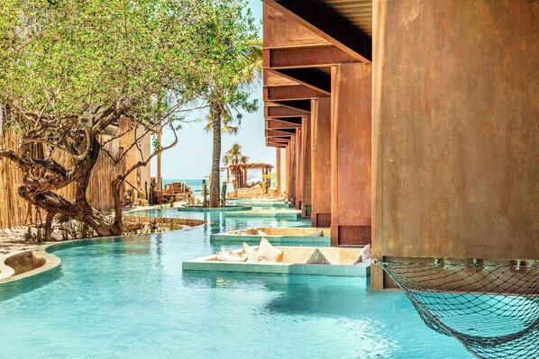 2 outdoor pools, open 8:00 AM to 10:00 PM, sun loungers