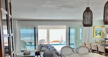 Renovated, direct oceanfront 5BR/6BA private pool home sleeps 16.