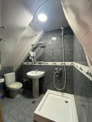 Standard Triple Room | Bathroom | Shower, slippers, bidet, towels - Tali Home (Tbilisi)