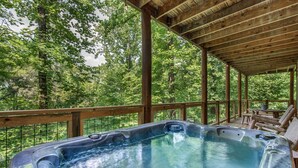 Cabin, Multiple Beds, Hot Tub, Mountain View (Hidden Haven) | Outdoor spa tub - Hidden Haven Log Cabin w/ Private Hot Tub (Sevierville)