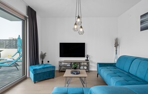 Een smart-tv en een stereo