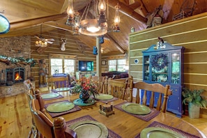 Dining - 'Drifting Feather' Mountain Cabin: Waterfront Deck (Blue Ridge)