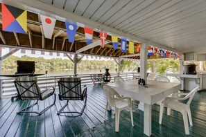 Outdoor dining - Dog-Friendly Home on Black River Lake w/ Boat Dock (Jonesville)