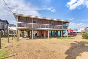 Exterior - Steps to Surfside Beach: Home w/ Deck + Fire Pit! (Surfside Beach)