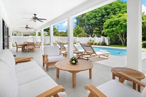 Terrace/patio - Moonflower Villa: Luxe Oasis in Sunset Crest, Holetown (Sunset Crest)