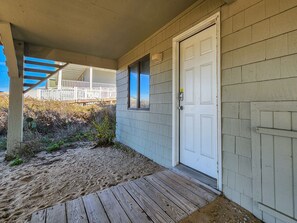 Exterior detail - Sip coffee and take in the beautiful ocean views with this oceanfront home! (Southern Shores)