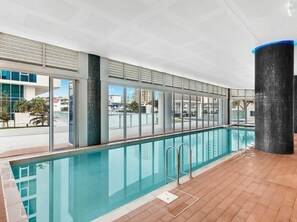Indoor pool, a heated pool - 3 Bedroom Ocean Apartment - H Residences (Surfers Paradise)