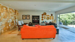 Smart TV y chimenea 