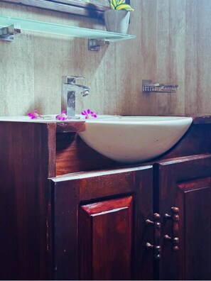 Serviettes fournies, savon, papier de toilette