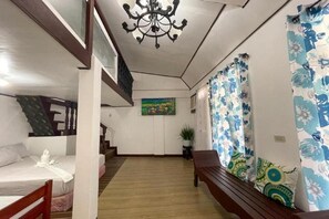 Desk, bed sheets - Isla Virginia Pantalan (Baler)