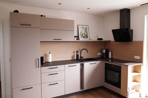 Fridge, oven, stovetop, dishwasher - Apartment Säntis, 45 sqm with Balcony and Wi-Fi (Lindau am Bodensee)