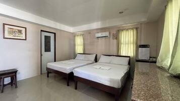 Desk, free WiFi, bed sheets