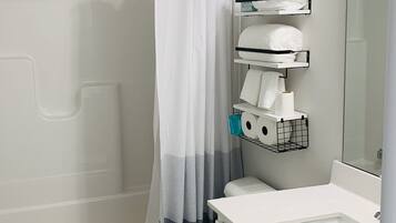 Towels, soap, toilet paper