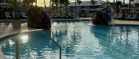 Outdoor pool, a heated pool