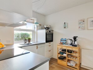 Fridge, oven, dishwasher, highchair