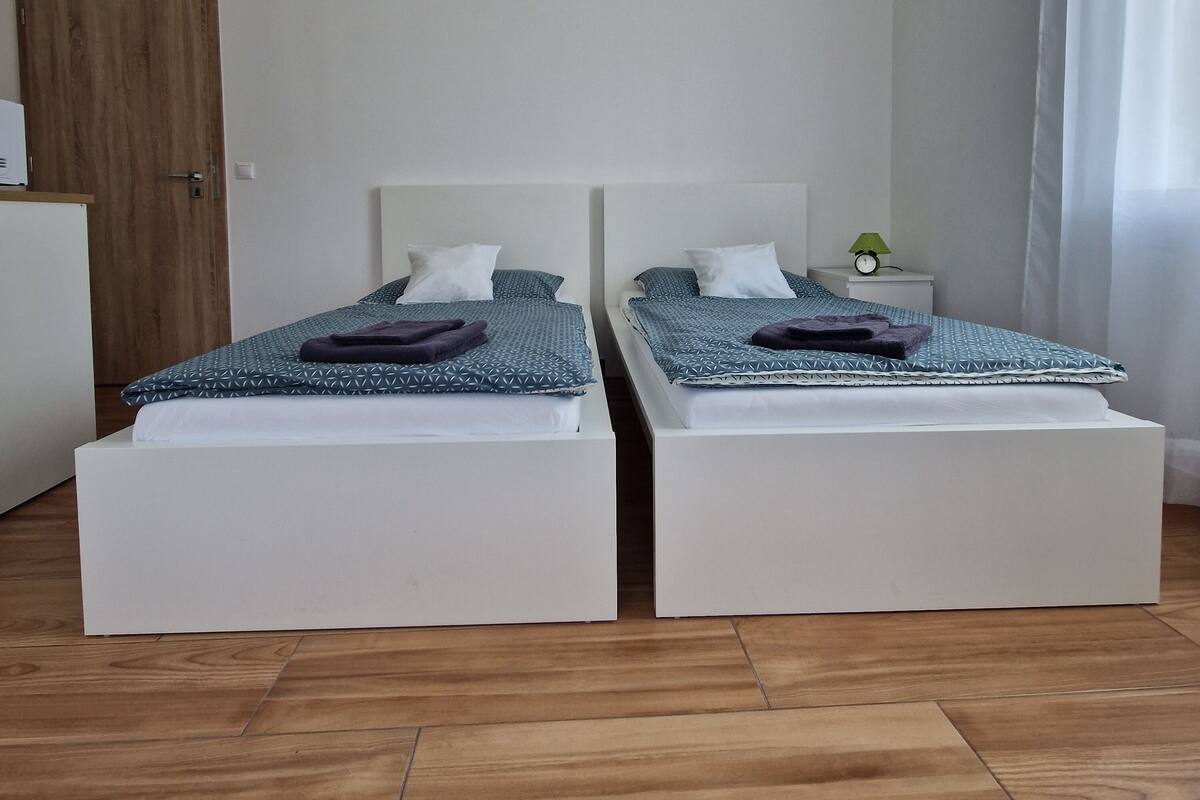 Desk, blackout curtains, iron/ironing board, free WiFi
