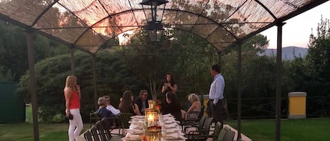 Outdoor banquet area