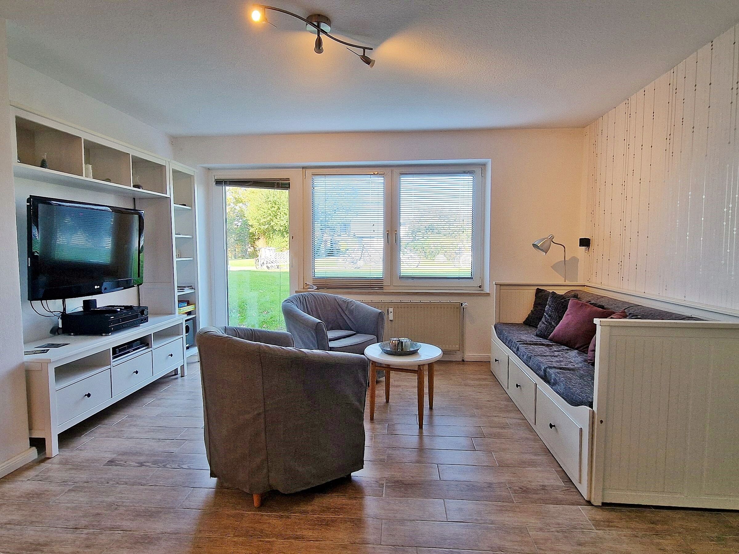 TV, DVD player, stereo