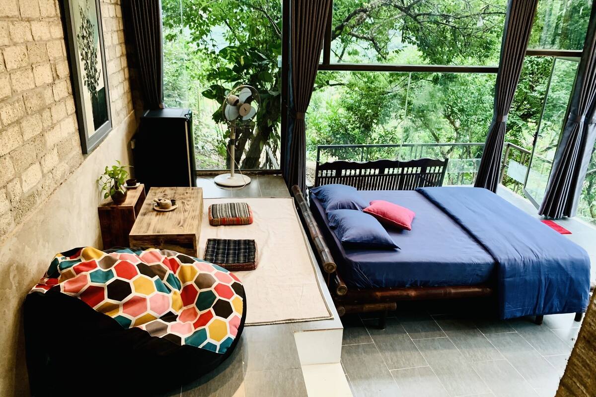 ห้องโรแมนติกดับเบิล, วิวสวน | Wi-Fi ฟรี, ผ้าปูที่นอน
