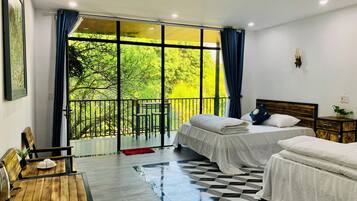 Deluxe Quadruple Room, Mountain View | Free WiFi, bed sheets
