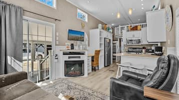 TV, caminetto, impianto stereo