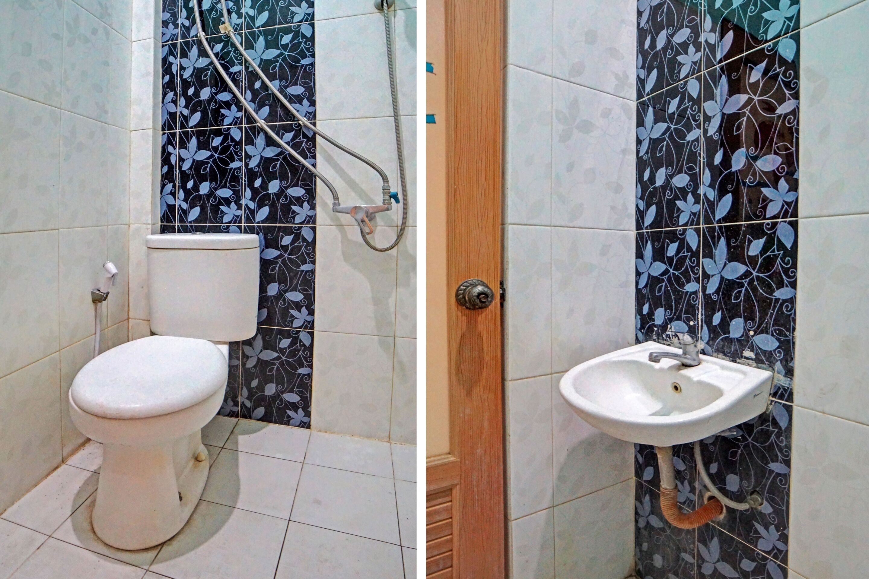 standard double room | bathroom | shower, towels, toilet paper