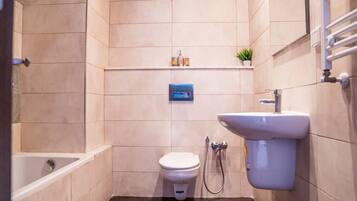 Hiustenkuivaaja, pyyhkeet, saippua, sampoo