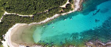 Ubicación cercana a la playa y tumbonas