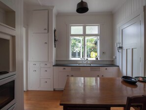Fridge, microwave, oven, toaster