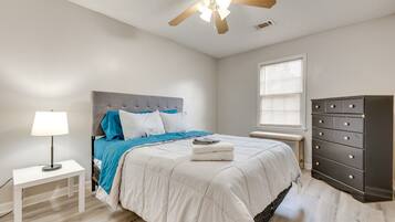 2 bedrooms, iron/ironing board, WiFi, bed sheets