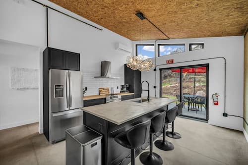 Zion Canyon Casita #5 | Private kitchen | Full-sized fridge, microwave, oven, stovetop