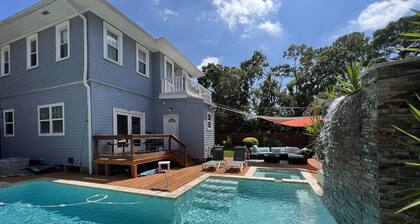 Grande Craftsman style w heated pool opt, 2 master suites near city park 2700sf