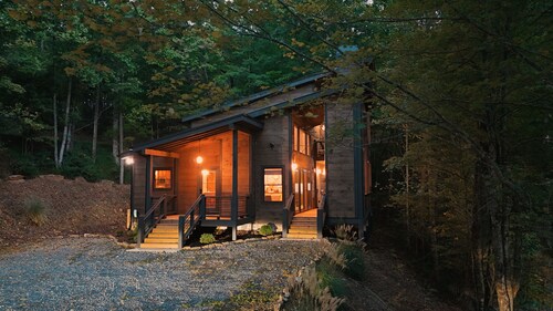 New Luxe Treetop Cabin  Hot tub  Near DT
