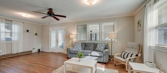 Large house with ample parking, game room, and 2 living rooms. Great for groups.