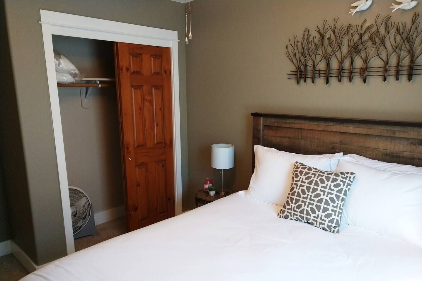 This room has a west facing window and gets beautiful colors as the sun sets.