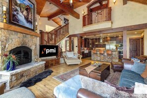 TV, fireplace, DVD player, stereo