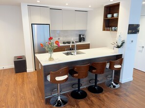 Private kitchen - Modern Harbour View Sustainable Luxury Condo: 1 Bedroom 1 Bath (Victoria)