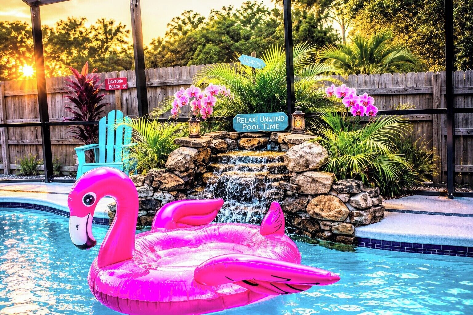 Outdoor pool, a heated pool